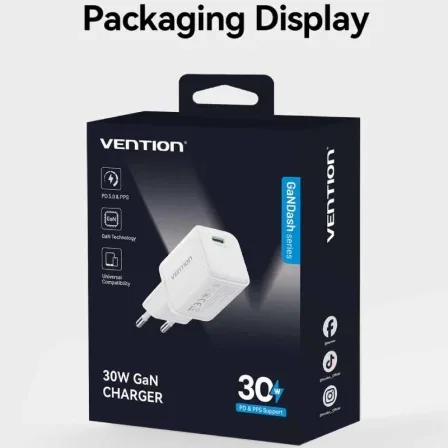 Vention Cargador de Pared GaN FCIW0-EU 30W USB-C Blanco